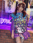 Hypercore purple "Tagging My Soul by Sicks Bear" shoulder zip t-shirt