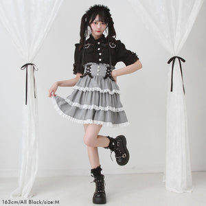 Dear My Love Heart Belt Bijou blouse