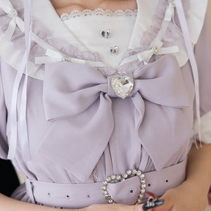 Dear My Love lace frill sailor lavender dress