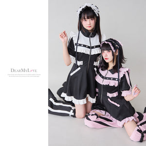 Dear My Love frill Jersey dress