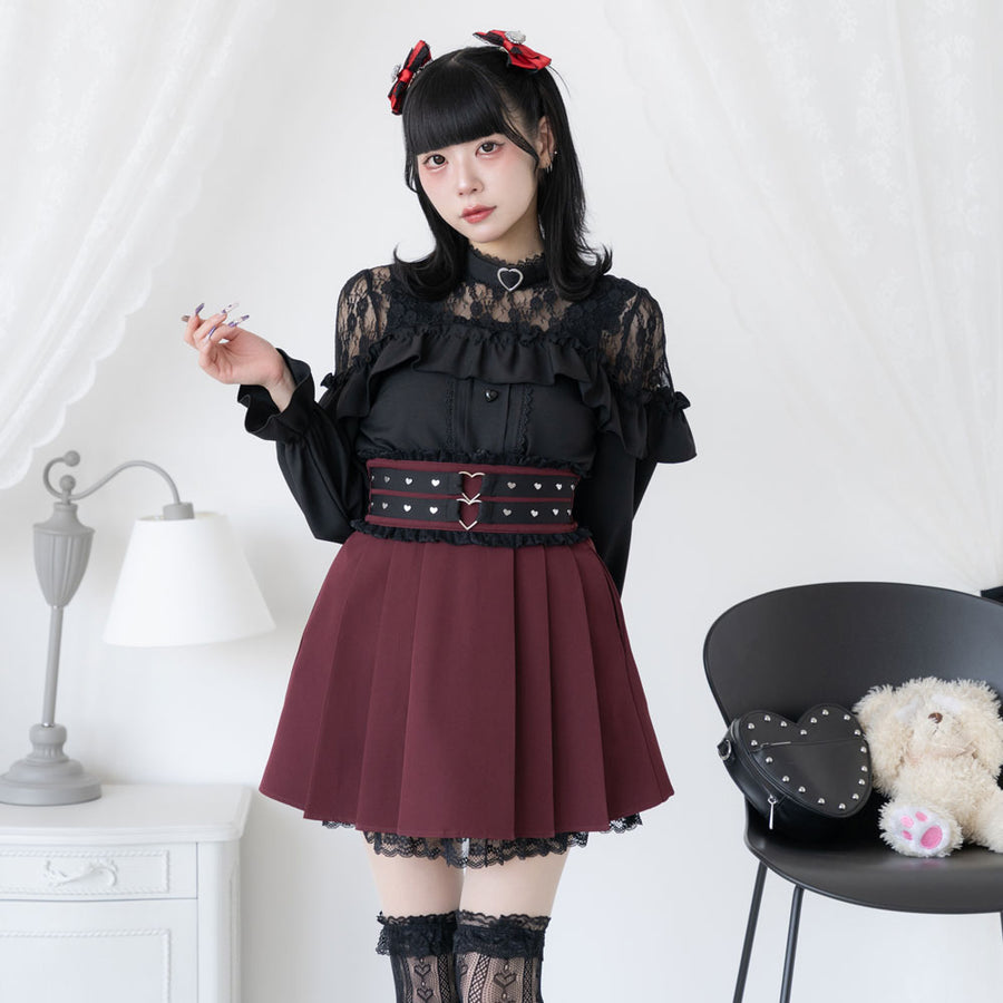 Dear My Love pink "Heart Choker Lace Frill" blouse ~ LAST ONE!