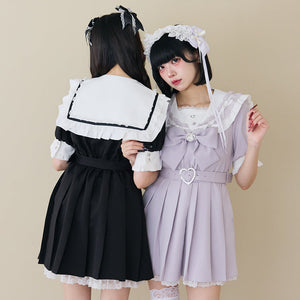Dear My Love lace frill sailor lavender dress