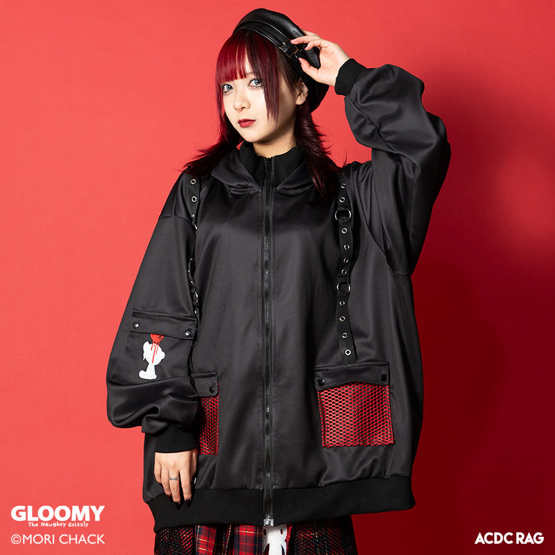ACDC RAG & Gloomy Bear dark mesh hoodie