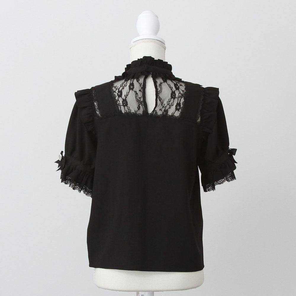 Dear My Love Whip heart belt bijou blouse