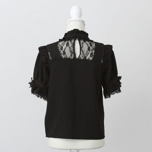 Dear My Love Whip heart belt bijou blouse