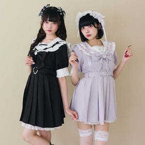 Dear My Love lace frill sailor lavender dress