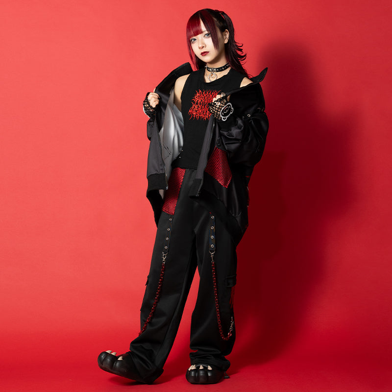 ACDC RAG & Gloomy Bear dark mesh hoodie