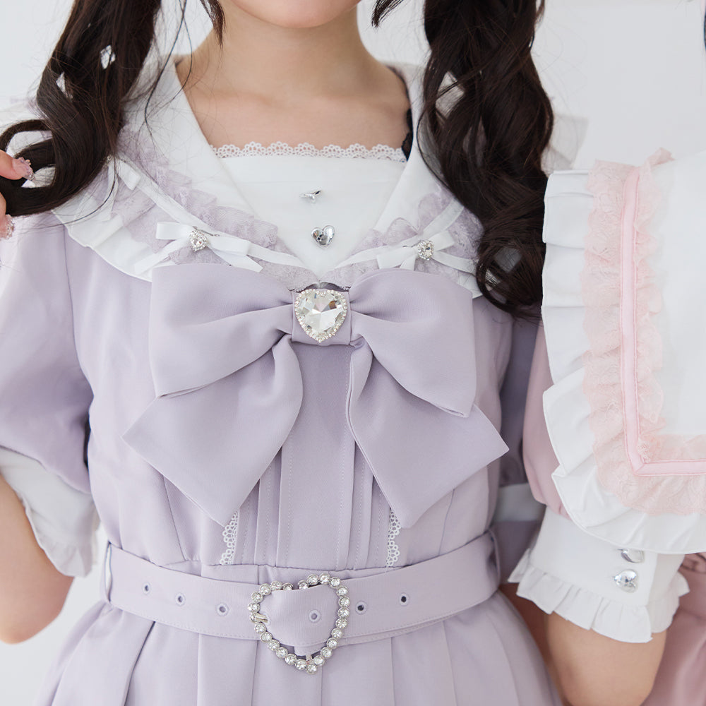 Dear My Love lace frill sailor lavender dress