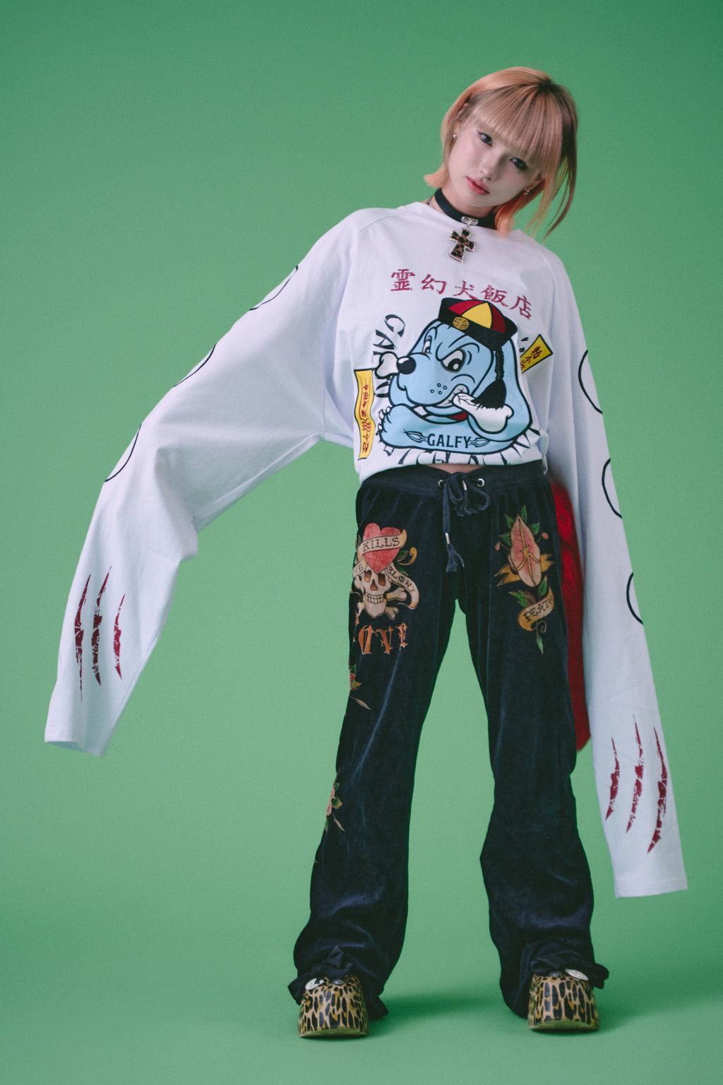 Galfy "Phantom Dog" oversized white t-shirt