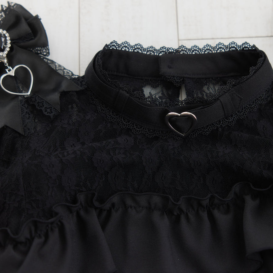 Dear My Love pink "Heart Choker Lace Frill" blouse ~ LAST ONE!