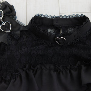 Dear My Love pink "Heart Choker Lace Frill" blouse ~ LAST ONE!