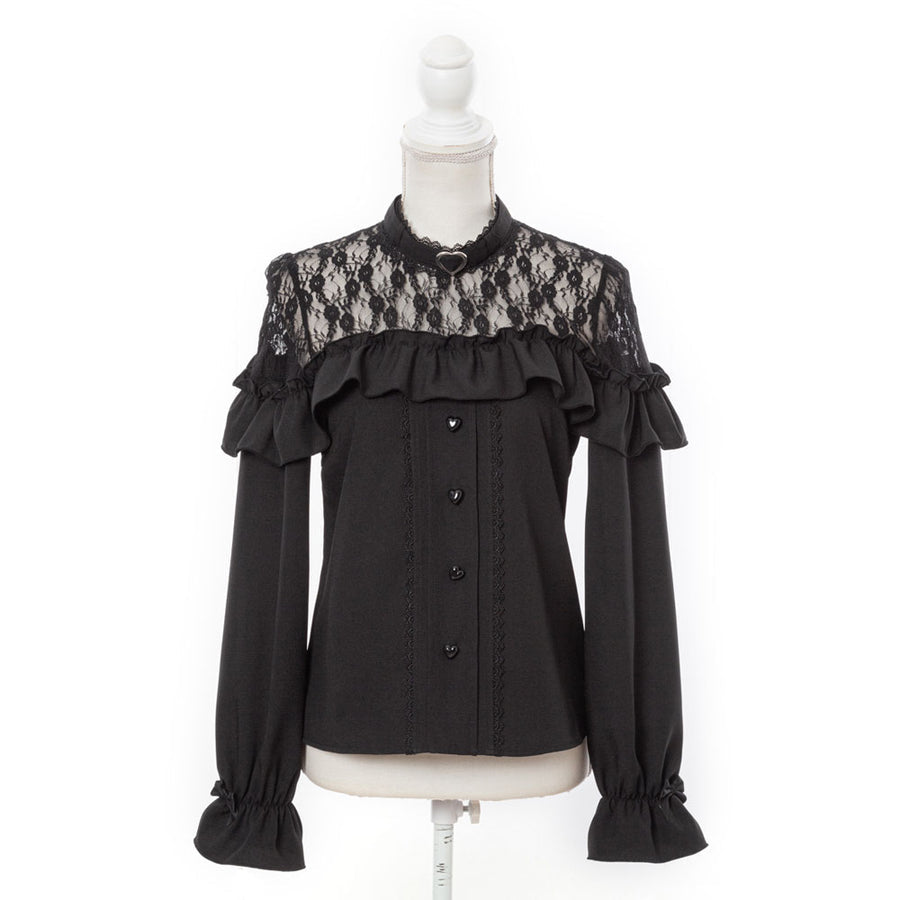 Dear My Love pink "Heart Choker Lace Frill" blouse ~ LAST ONE!