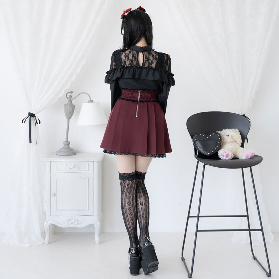 Dear My Love pink "Heart Choker Lace Frill" blouse ~ LAST ONE!