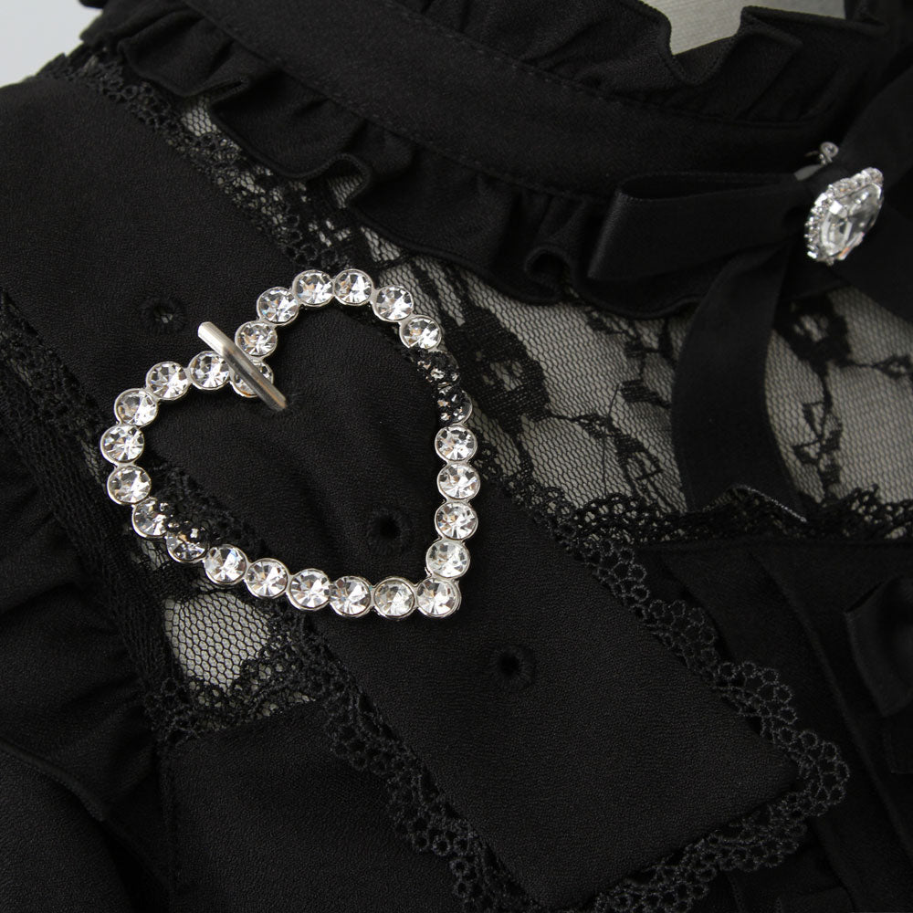 Dear My Love Heart Belt Bijou blouse