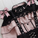 Dear My Love pink "Heart Choker Lace Frill" blouse ~ LAST ONE!