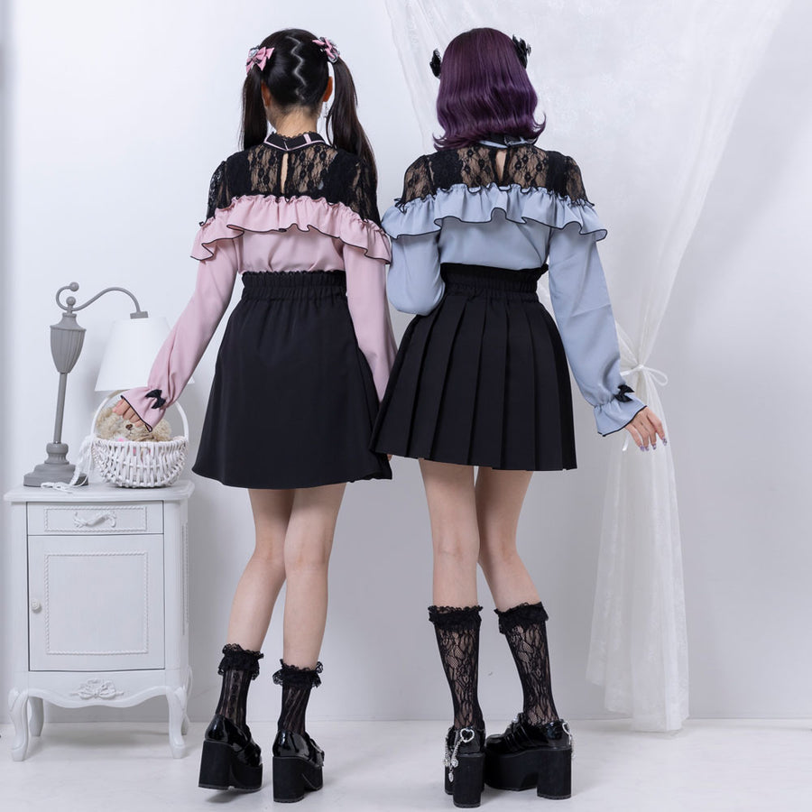 Dear My Love pink "Heart Choker Lace Frill" blouse ~ LAST ONE!