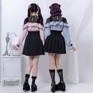 Dear My Love pink "Heart Choker Lace Frill" blouse ~ LAST ONE!