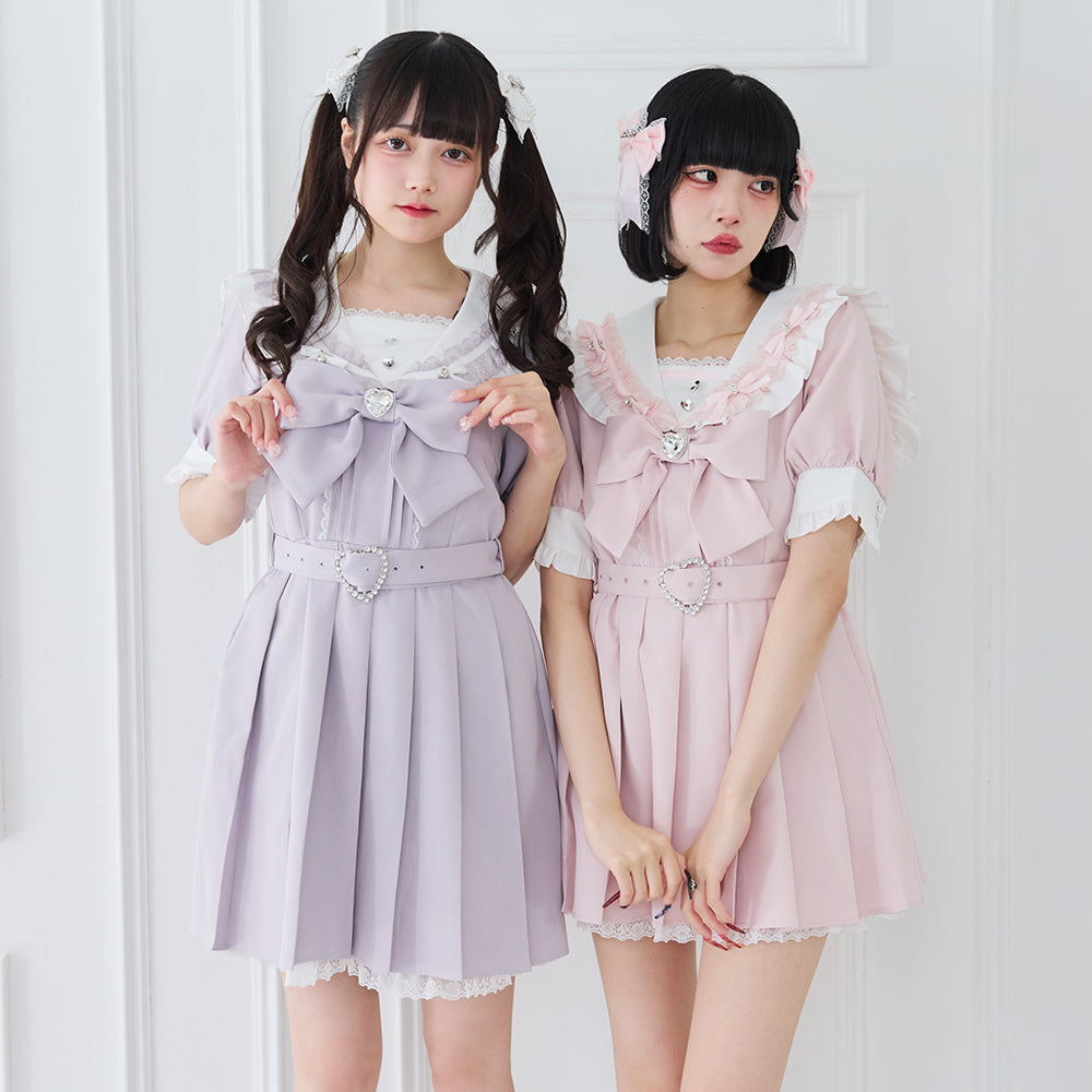 Dear My Love lace frill sailor lavender dress