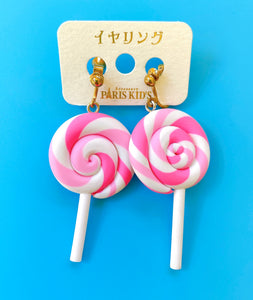 Paris Kids lollipop clip-on earrings
