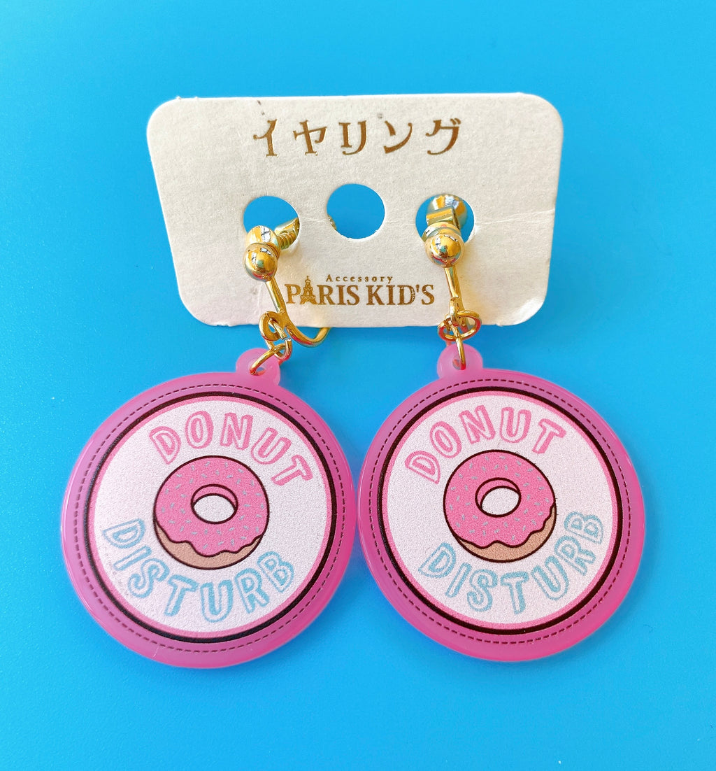 Paris Kids "Donut Disturb" clip-on earrings