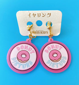 Paris Kids "Donut Disturb" clip-on earrings