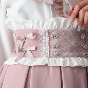 Dear My Love ribbon lace tuck pleats skirt
