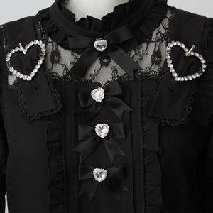Dear My Love Heart Belt Bijou blouse