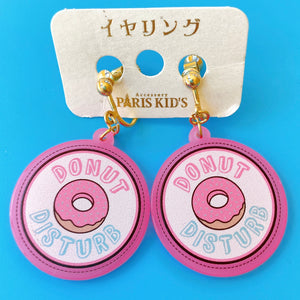 Paris Kids "Donut Disturb" clip-on earrings