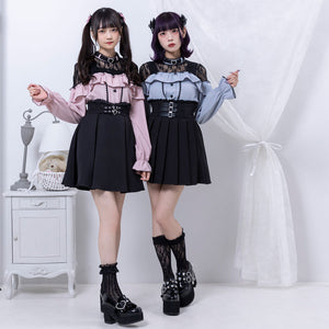 Dear My Love pink "Heart Choker Lace Frill" blouse ~ LAST ONE!