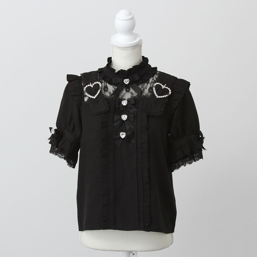 Dear My Love Heart Belt Bijou blouse