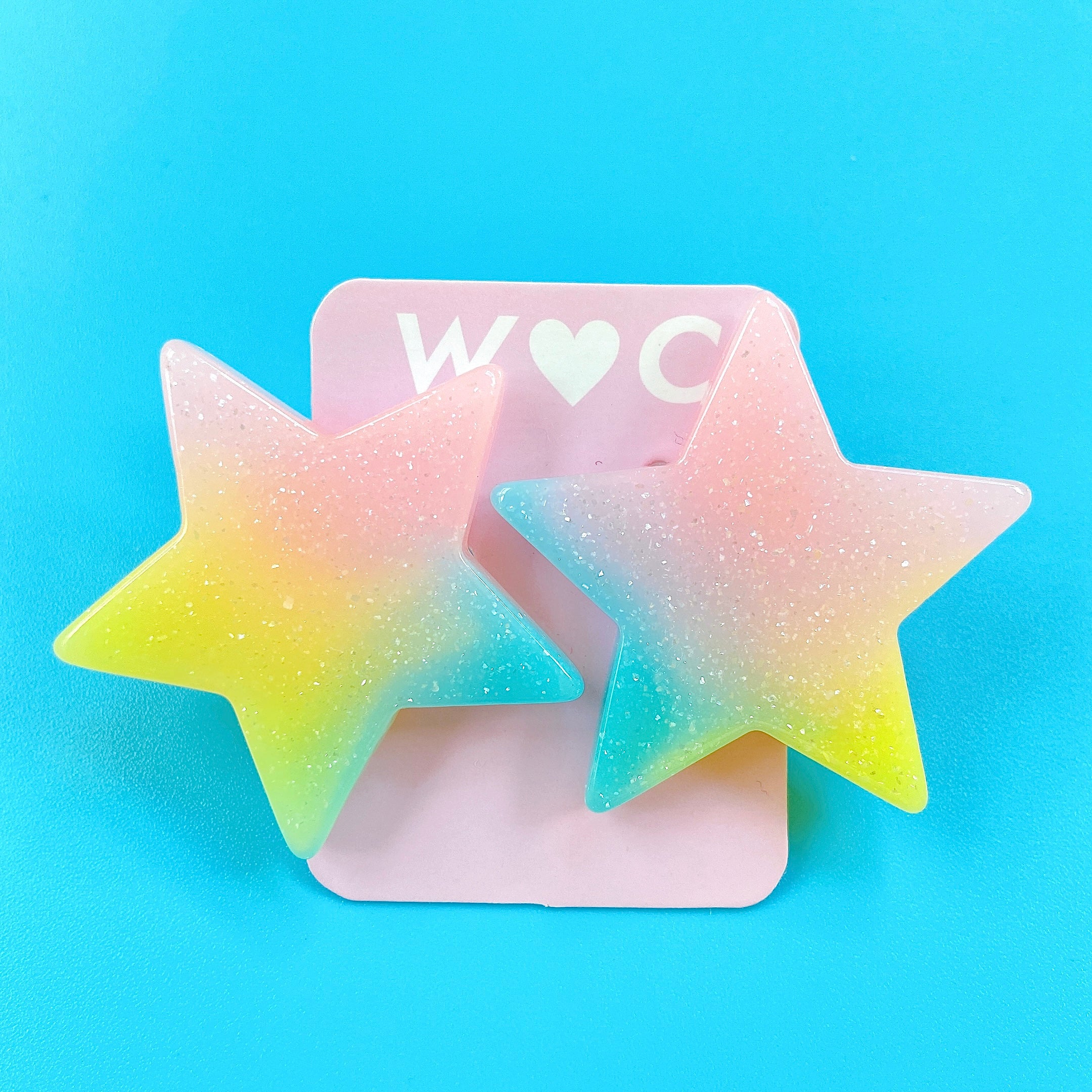 W❤️C rainbow star clip-on earrings ~ LAST ONE!