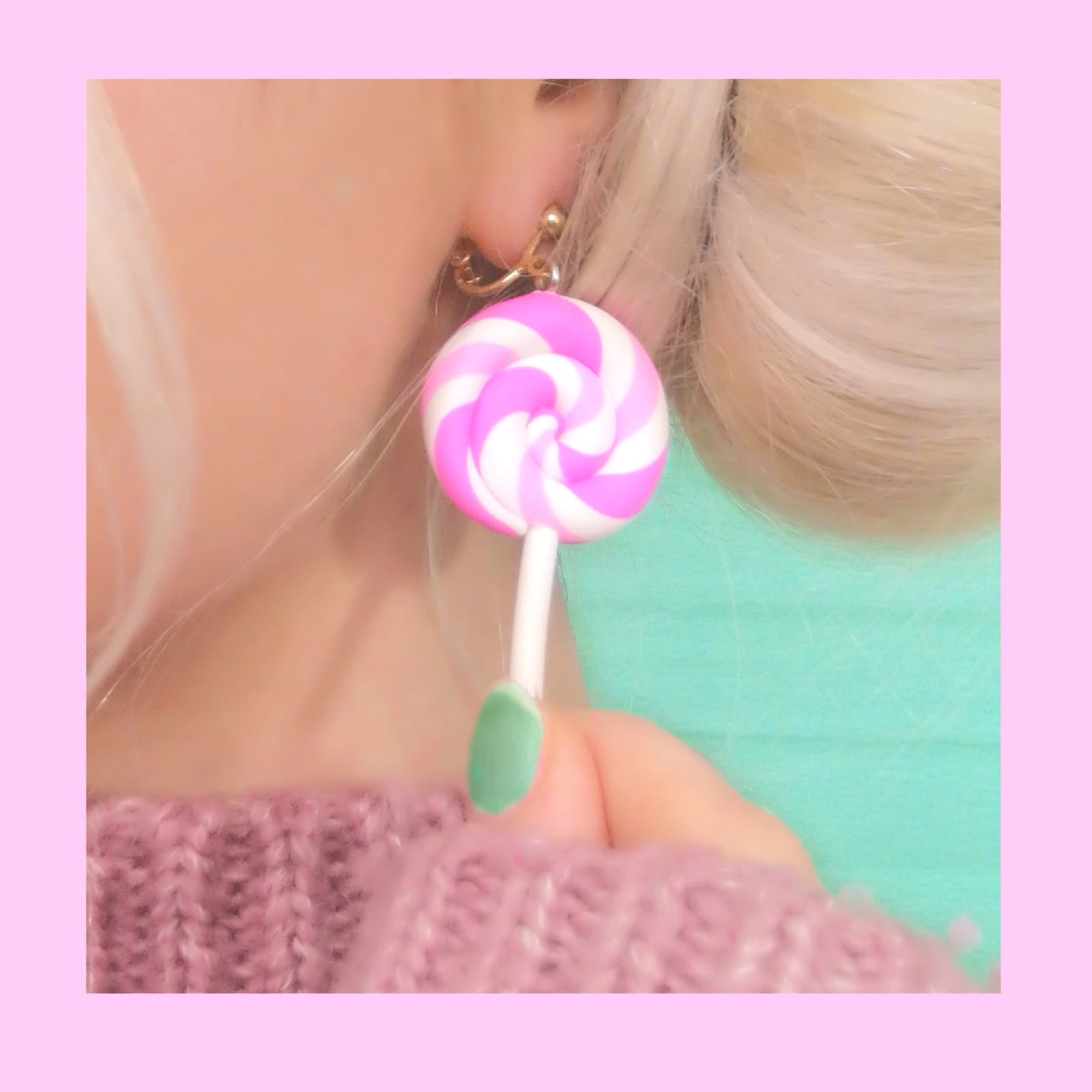 Paris Kids lollipop clip-on earrings