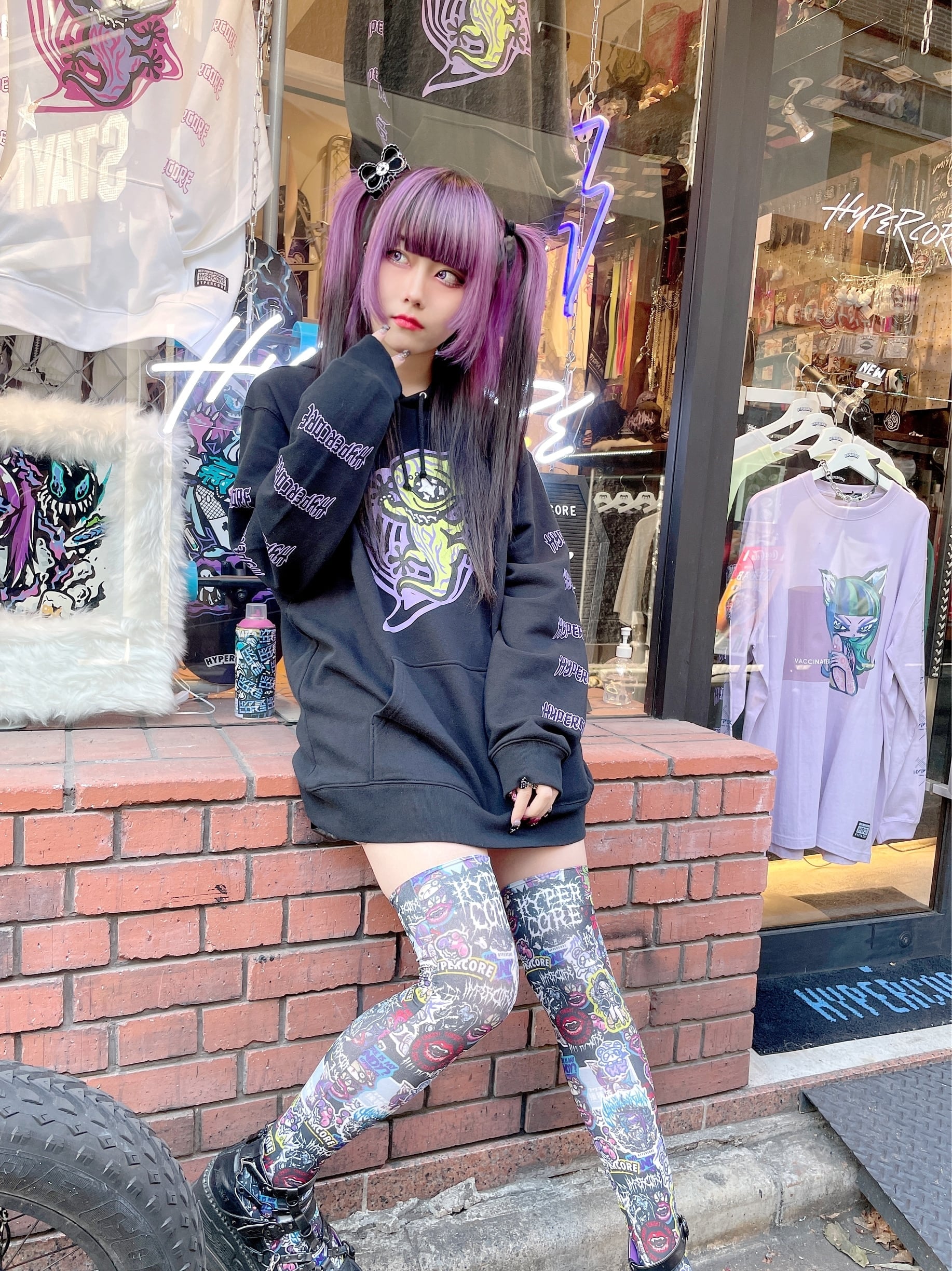 Hypercore "Stickers" knee high socks ~ LAST ONE!