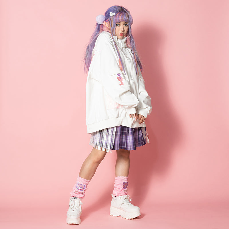 ACDC RAG & Gloomy Bear pastel mesh skirt