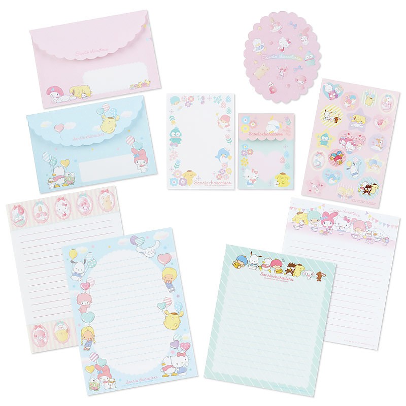 Sanrio characters "Cake" letter / invitations set with stickers