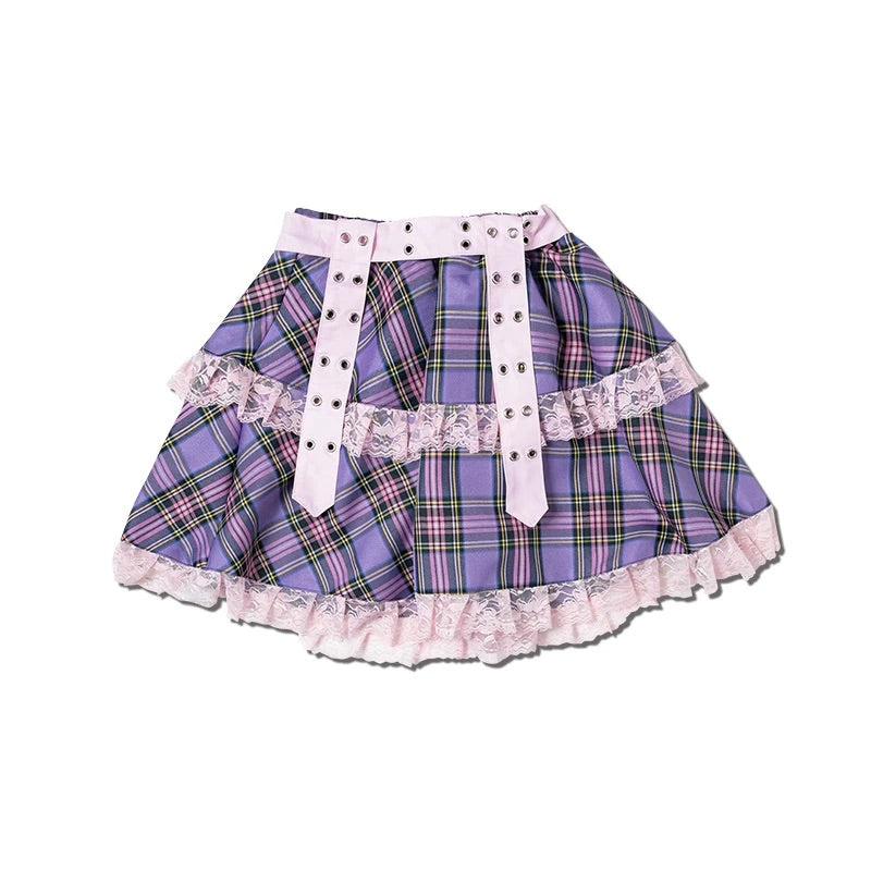 ACDC RAG & Gloomy Bear pastel belt skirt