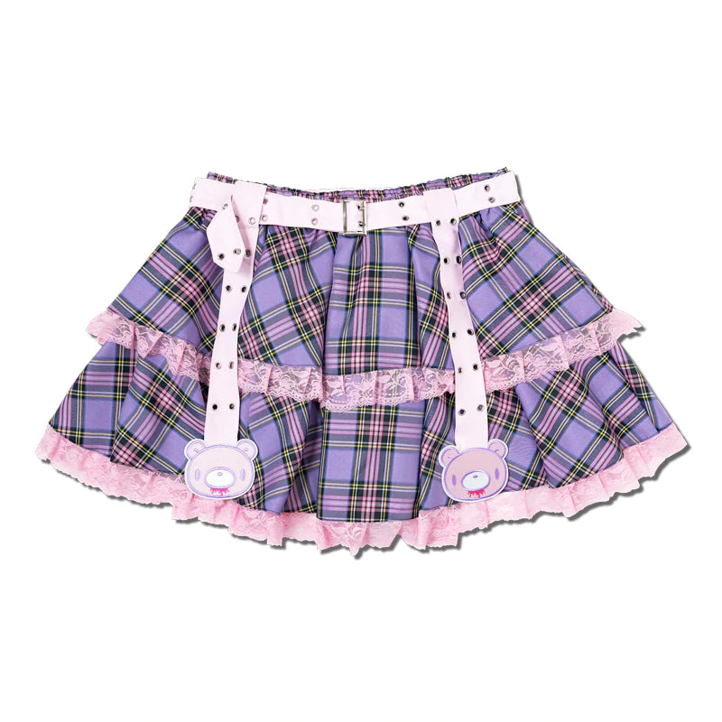 ACDC RAG & Gloomy Bear plus size pastel belt skirt