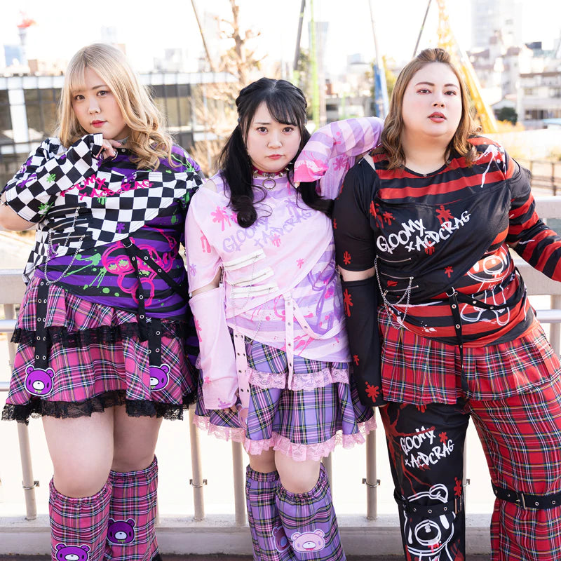 ACDC RAG & Gloomy Bear plus size pastel belt skirt