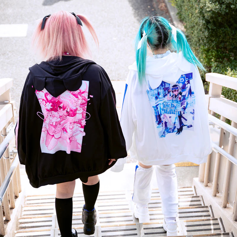ACDC RAG x Peach Punch "Cyber Cat" hoodie