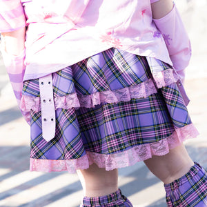 ACDC RAG & Gloomy Bear plus size pastel belt skirt