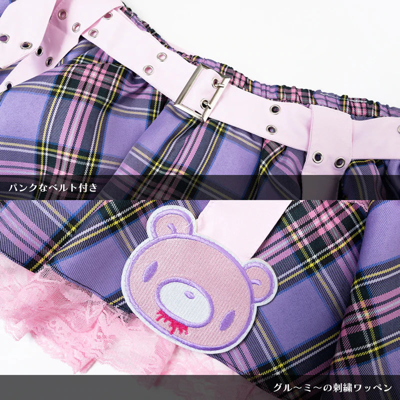 ACDC RAG & Gloomy Bear plus size pastel belt skirt