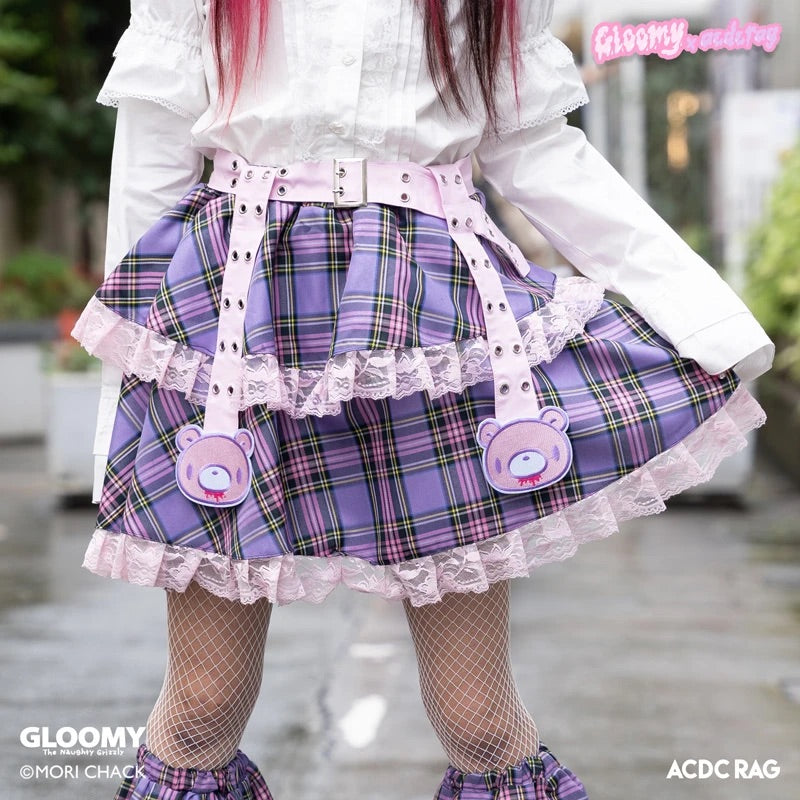 ACDC RAG & Gloomy Bear pastel belt skirt