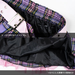 ACDC RAG & Gloomy Bear plus size pastel belt skirt