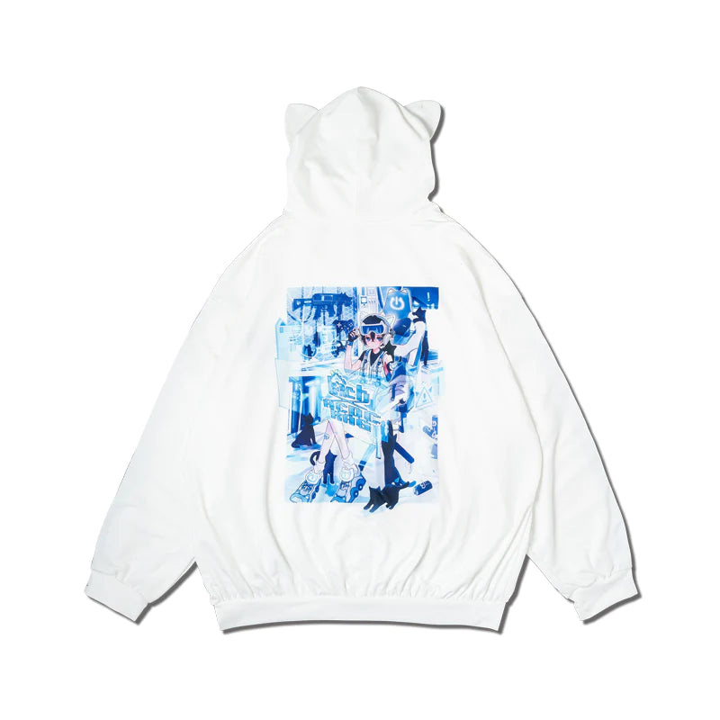 ACDC RAG x Peach Punch "Cyber Cat" hoodie